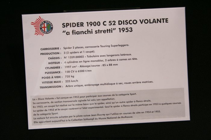 alfa romeo spider 1900 c 52 disco volante 1953 (Epoquauto 2010)