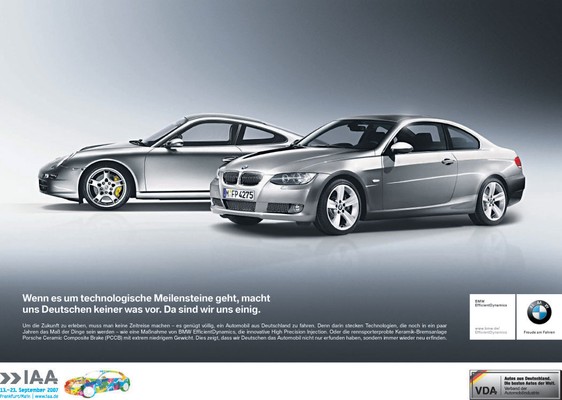Publicit Porsche - BMW (Salon de Francfort 2007)
