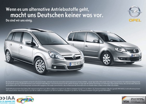 Publicit Opel - Volkswagen (Salon de Francfort 2007)