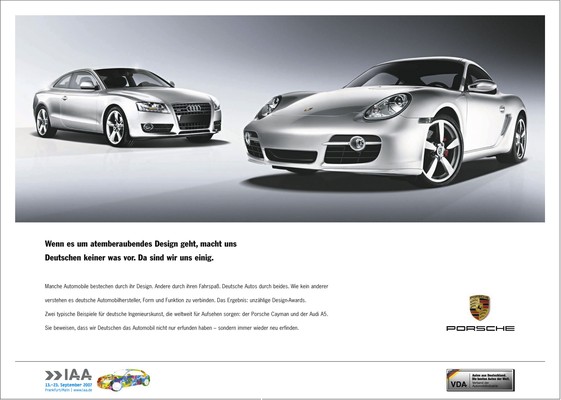 Publicit Porsche - Audi (Salon auto de Francfort 2007)