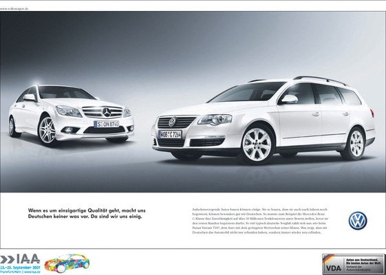 Publicit mercedes - Volkswagen (Salon de Francfort 2007)