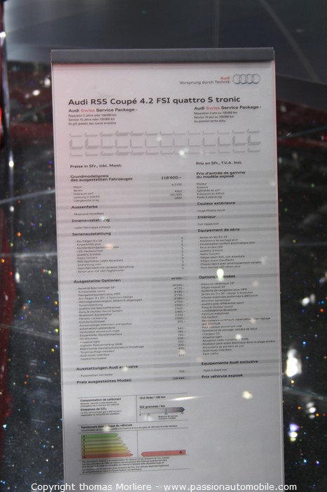 Audi RS5 coup 4.2 FSI Quattro S tronic 2010 (salon de Genve 2010)