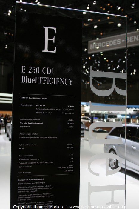 Mercedes E 250 CDI Blue Efficiency 2010 (Salon automobile de Genve 2010)