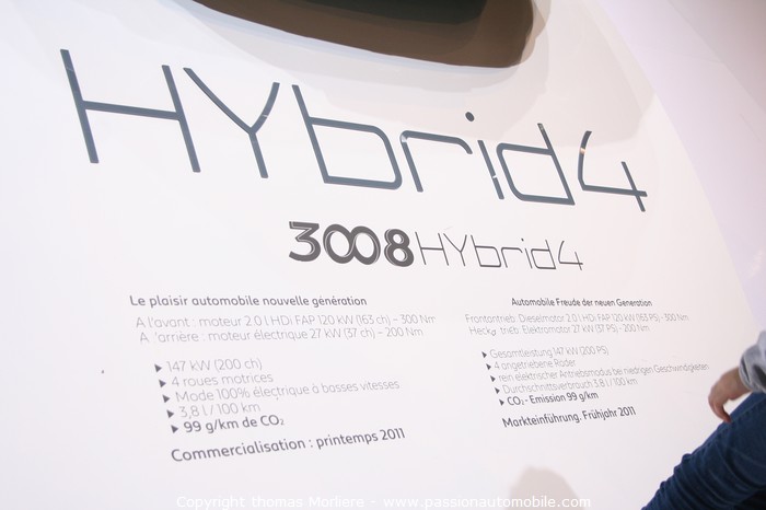 Peugeot 3008 Hybrid 4 2010 (Salon de l'auto de genve 2010)