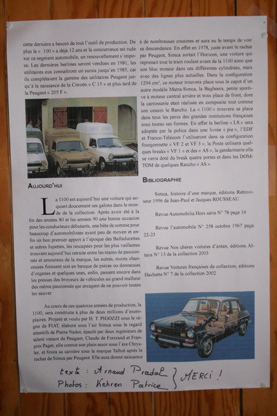 Retrospective simca 1100 (Rassemblement national simca 2007  anse (Rhones-alpes, France))
